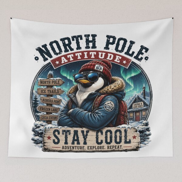 Item preview, North Pole Attitude | Stay Cool Arctic Penguin designed and sold by Mosslume Studio.
