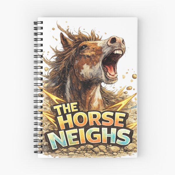 Item preview, : The Horse Neighs – Funny Horse Animal Illustration designed and sold by CMA Design Studio.