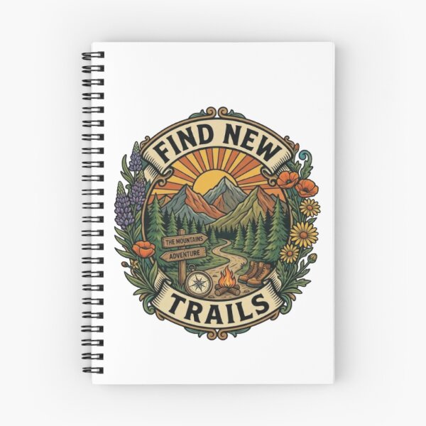 Item preview, Find New Trails Hiking T-Shirt | Vintage Outdoor Typography | Mountain Adventure Graphic Tee designed and sold by Faisal  Shah.