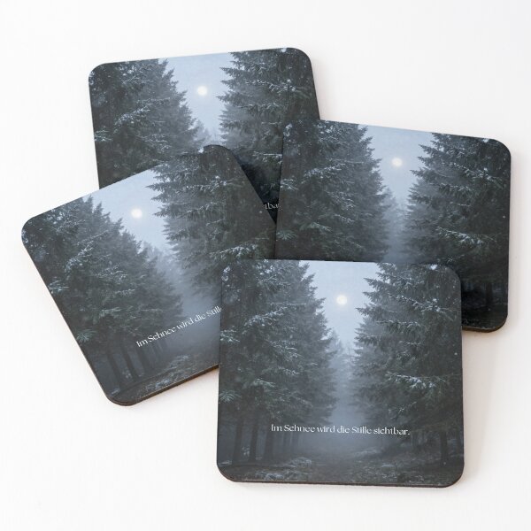 Item preview, In Snow Silence Becomes Visible – Moonlit Winter Forest Nature Quote designed and sold by DervoTeck2767.