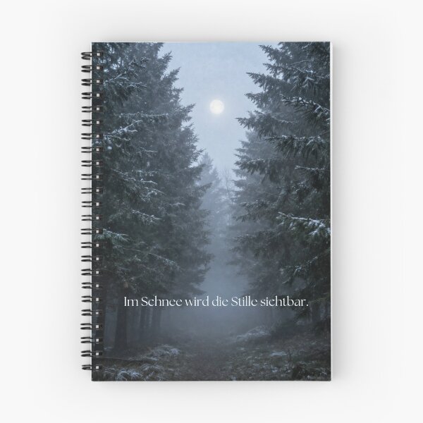 Artikelvorschau, In Snow Silence Becomes Visible – Moonlit Winter Forest Nature Quote entworfen und verkauft von DervoTeck2767.