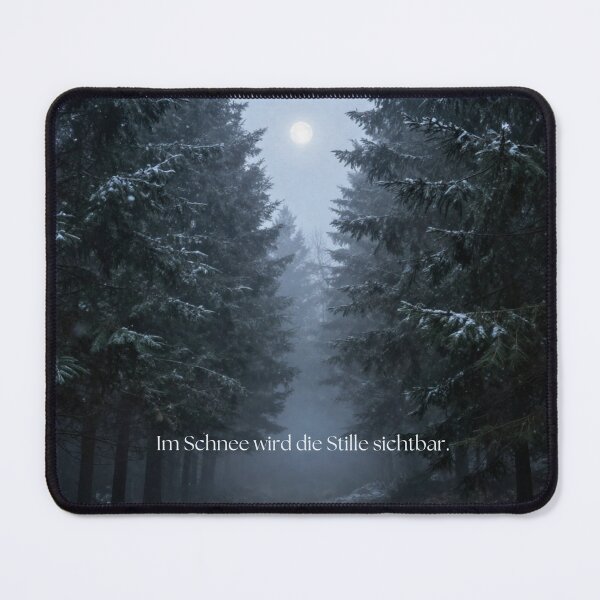Item preview, In Snow Silence Becomes Visible – Moonlit Winter Forest Nature Quote designed and sold by DervoTeck2767.