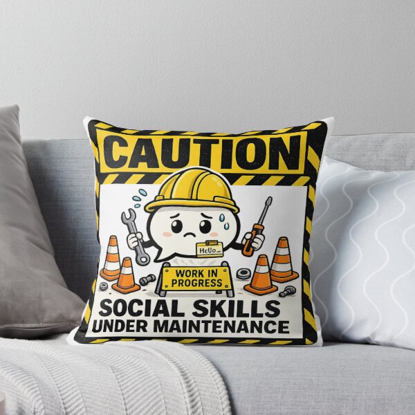 Item preview, Caution: Social Skills Under Maintenance | Funny Introvert Sticker, T-Shirt & Hoodie designed and sold by FuzzDrive.
