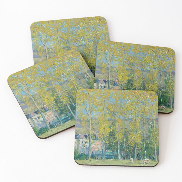 Aperçu de l'œuvre The Chateau, Aspen gold countryside landscape painting by Frederick Carl Frieseke art print créée et vendue par Jéanpaul Ferro.