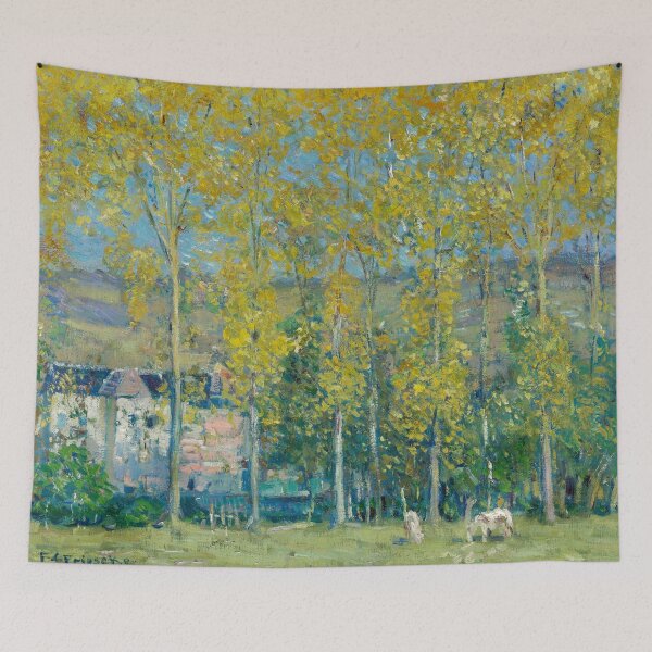 Item preview, The Chateau, Aspen gold countryside landscape painting by Frederick Carl Frieseke art print designed and sold by Jéanpaul  Ferro.