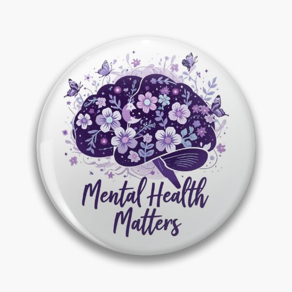 Item preview, Mental Health Matters - Brain with Flowers Design designed and sold by Cartoon art with a purpose ❤️ Supporting Althea’s friends .