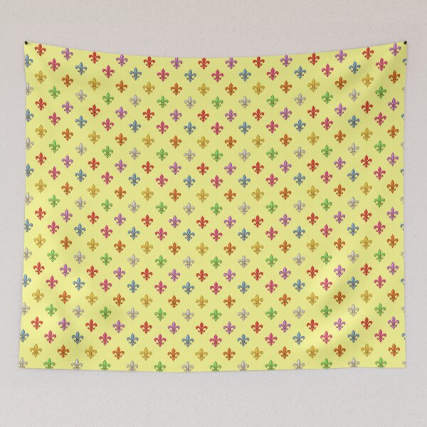 Item preview,  Multicolored Tiny Fleur-de-lis Pattern Design - Yellow  designed and sold by PatternTitan.