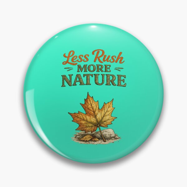 Item preview, Less Rush More Nature – Cozy Autumn Leaf Hand-Drawn Outdoor Illustration designed and sold by RosalesArts.