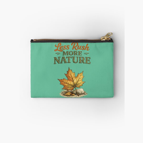 Item preview, Less Rush More Nature – Cozy Autumn Leaf Hand-Drawn Outdoor Illustration designed and sold by RosalesArts.