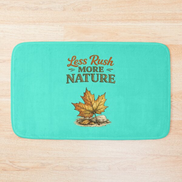 Item preview, Less Rush More Nature – Cozy Autumn Leaf Hand-Drawn Outdoor Illustration designed and sold by RosalesArts.