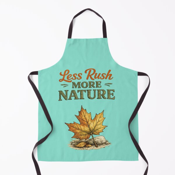 Item preview, Less Rush More Nature – Cozy Autumn Leaf Hand-Drawn Outdoor Illustration designed and sold by RosalesArts.