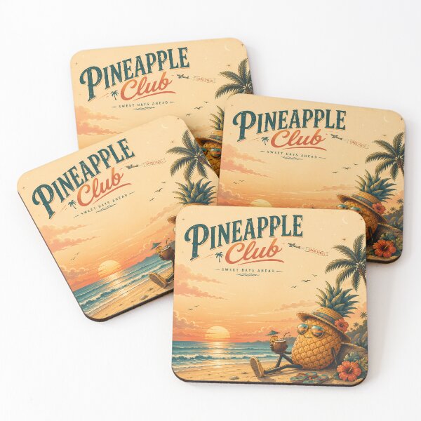 Item preview, Pineapple Club | Sweet Days Ahead | Retro Tropical Summer Beach Graphic Tee designed and sold by Genesis-Ink.