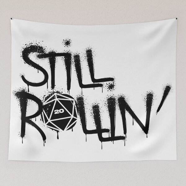 Item preview, Still Rollin D20 Graffiti Shirt Black – DnD Streetwear Gift designed and sold by KnowlegeBodega.
