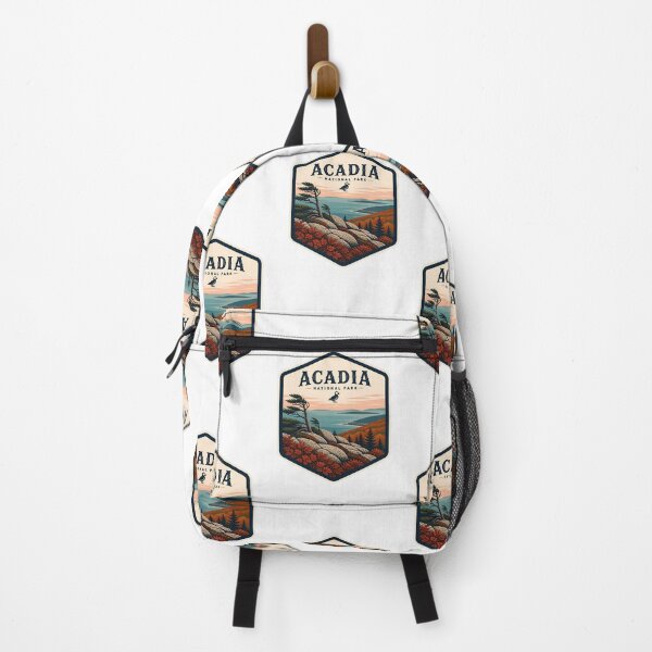 Item preview, Acadia National Park Vintage Hiking Travel Badge designed and sold by TravelersGems.