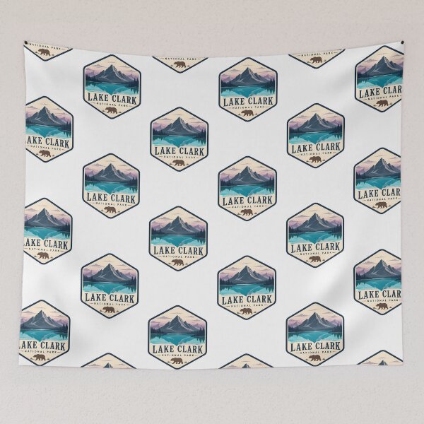 Item preview, Lake Clark National Park Vintage Hiking Travel Badge designed and sold by TravelersGems.