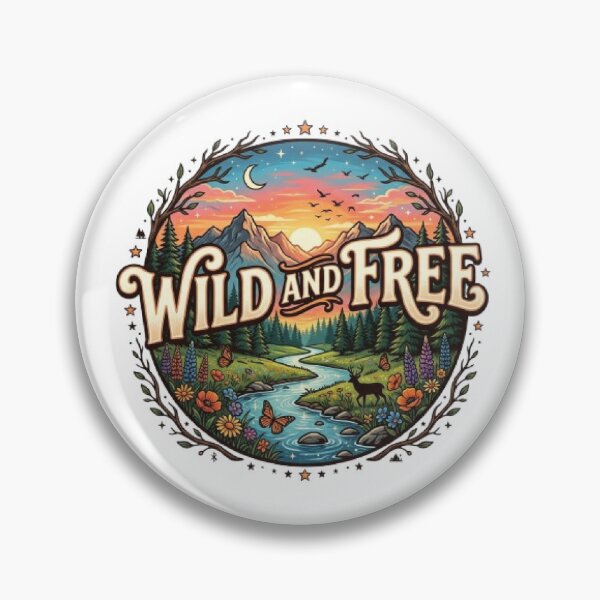 Item preview, Wild And Free Adventure T-Shirt | Vintage Mountain Nature Typography | Retro Outdoor Graphic Tee designed and sold by Faisal  Shah.
