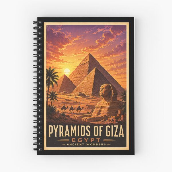Item preview, Pyramids of Giza Vintage Landmark Poster | Timeless Wonders of Egypt | Egypt Wall Art designed and sold by GnuArt.