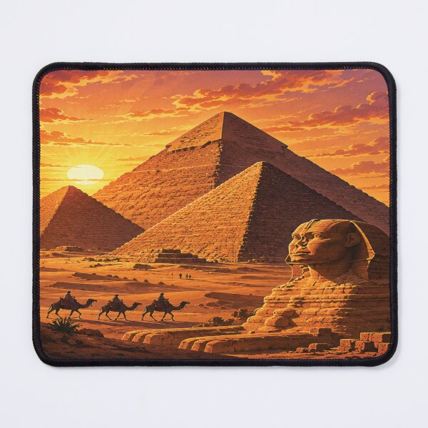 Item preview, Pyramids of Giza Vintage Landmark Poster | Timeless Wonders of Egypt | Egypt Wall Art designed and sold by GnuArt.