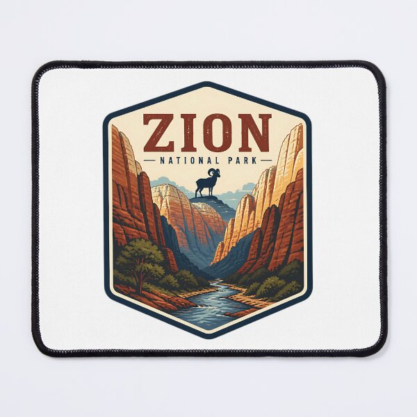 Item preview, Zion National Park Vintage Hiking Travel Badge designed and sold by TravelersGems.