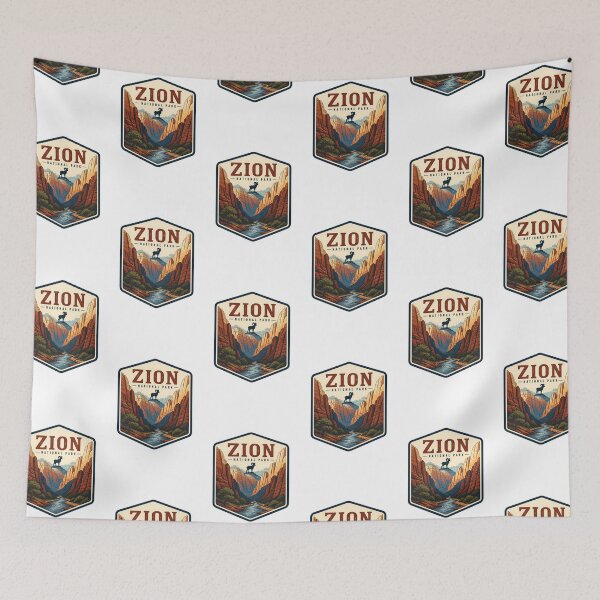 Item preview, Zion National Park Vintage Hiking Travel Badge designed and sold by TravelersGems.