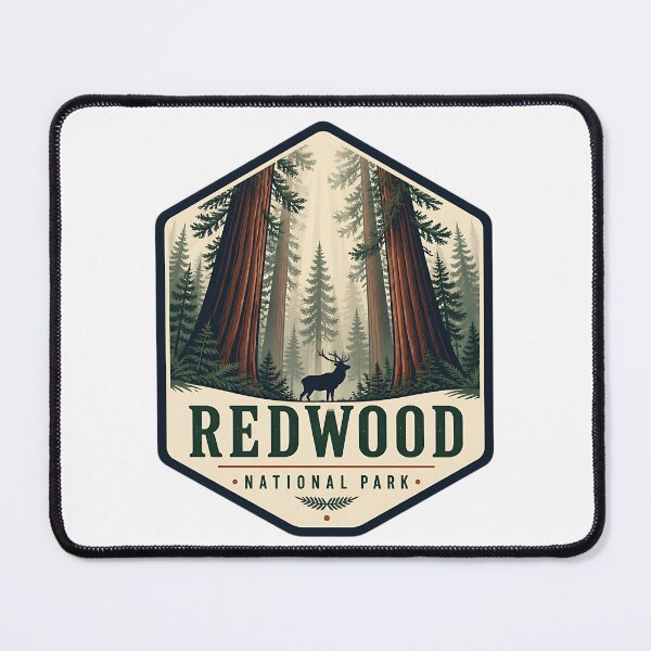 Item preview, Redwood National Park Vintage Hiking Travel Badge designed and sold by TravelersGems.