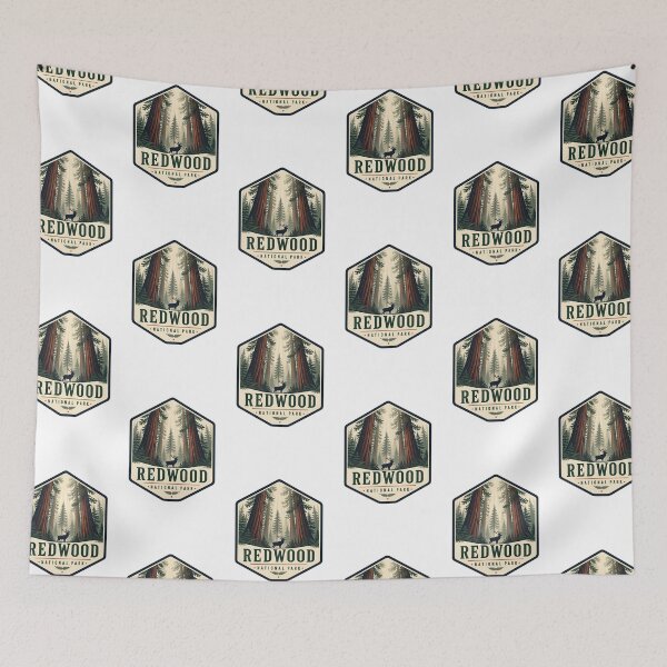 Item preview, Redwood National Park Vintage Hiking Travel Badge designed and sold by TravelersGems.