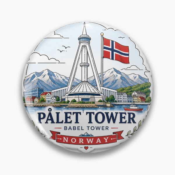Item preview,  Norway Pållet Tower 3D Skyline Label  Label Text  PÅLLET TOWER ??  designed and sold by PaintMeWorld.