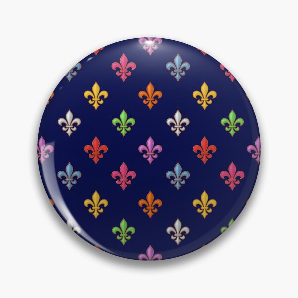 Item preview, Multicolored Tiny Fleur-de-lis Pattern Design - Navy Blue  designed and sold by PatternTitan.