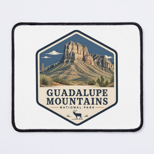 Item preview, Guadalupe Mountains National Park Vintage Hiking Travel Badge designed and sold by TravelersGems.