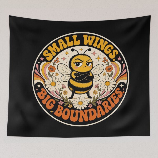 Item preview, Small Wings Big Boundaries - Sassy Retro Bee designed and sold by Graphic Vibe Designs.