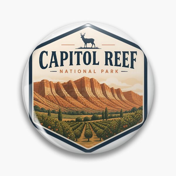 Item preview, Capitol Reef National Park Vintage Hiking Travel Badge designed and sold by TravelersGems.