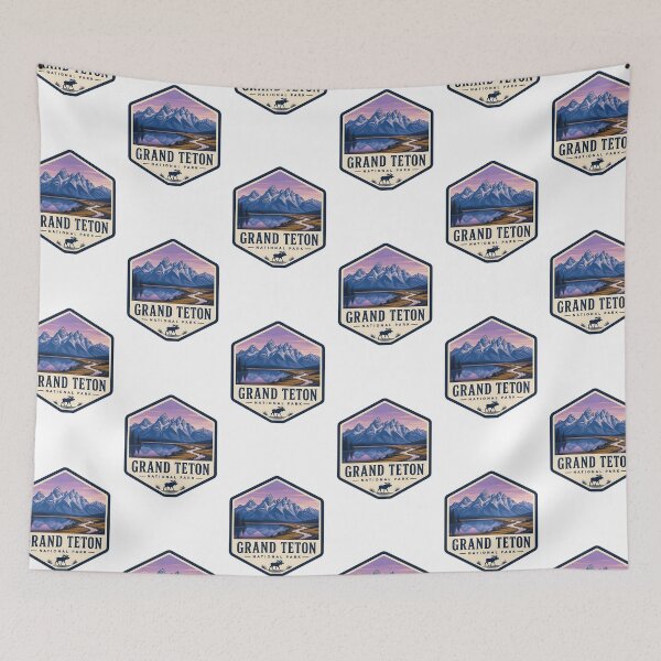 Item preview, Grand Teton National Park Vintage Hiking Travel Badge designed and sold by TravelersGems.