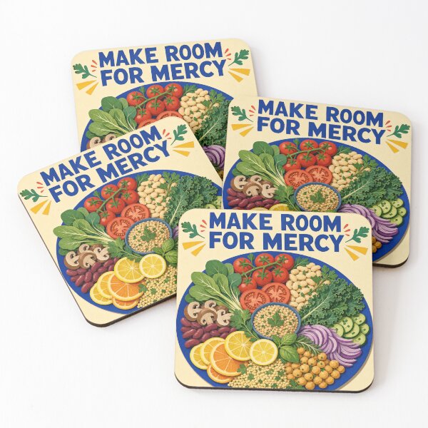 Item preview, Make Room For Mercy Vegan Plate designed and sold by VerdantStudio.