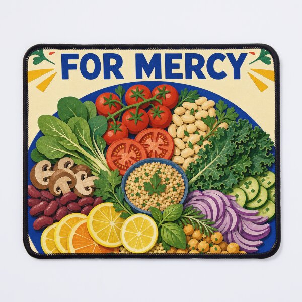 Item preview, Make Room For Mercy Vegan Plate designed and sold by VerdantStudio.