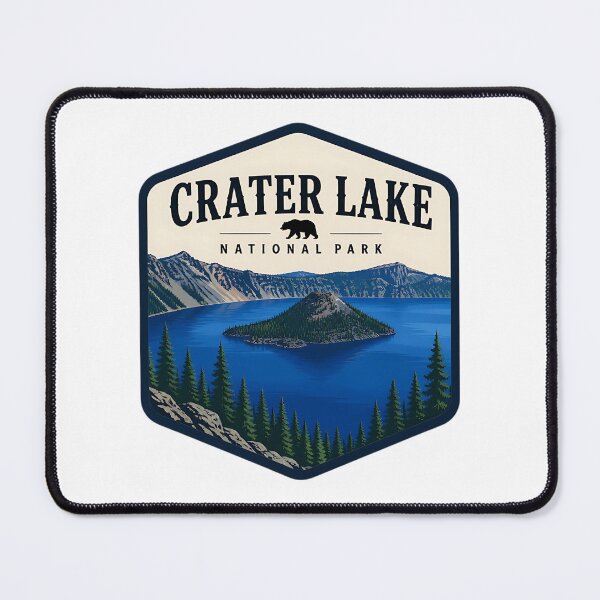 Item preview, Crater Lake National Park Vintage Hiking Travel Badge designed and sold by TravelersGems.