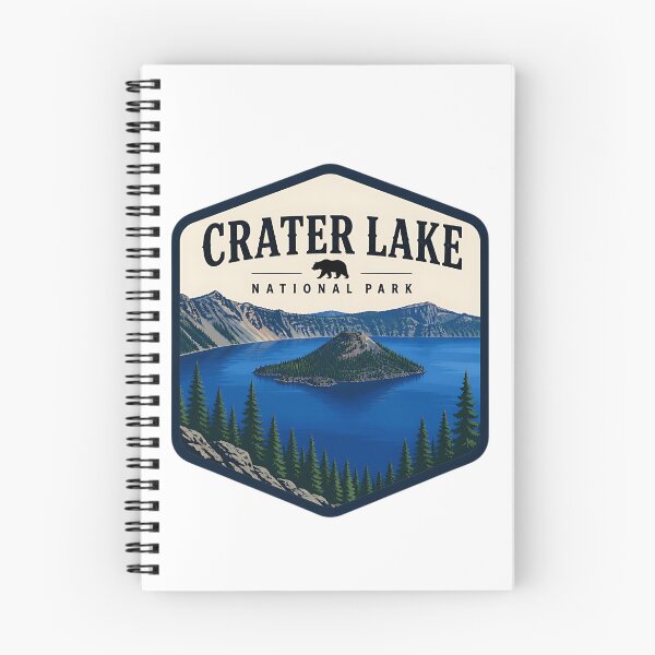 Item preview, Crater Lake National Park Vintage Hiking Travel Badge designed and sold by TravelersGems.