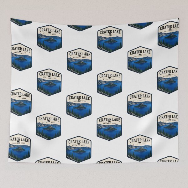 Item preview, Crater Lake National Park Vintage Hiking Travel Badge designed and sold by TravelersGems.