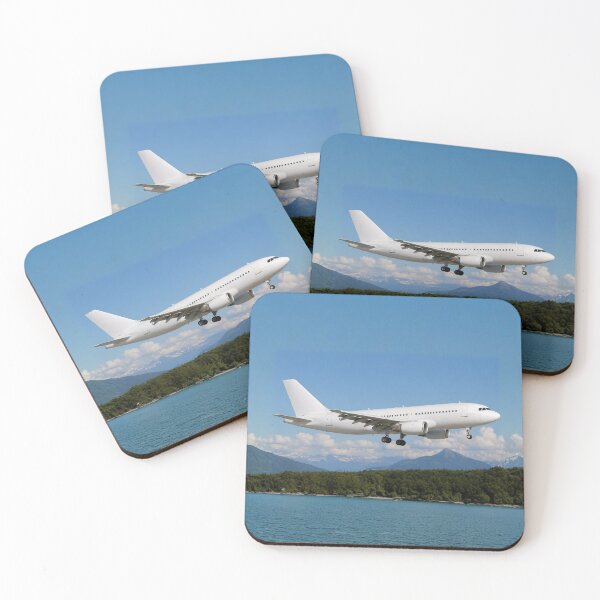 Item preview, Wide-Body Twin-Engine Airliner Landing Over Coastal Landscape designed and sold by EMaviation_.