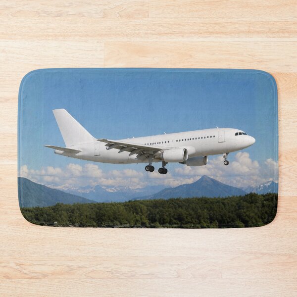 Item preview, Wide-Body Twin-Engine Airliner Landing Over Coastal Landscape designed and sold by EMaviation_.