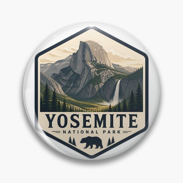 Item preview, Yosemite National Park Vintage Hiking Travel Badge designed and sold by TravelersGems.