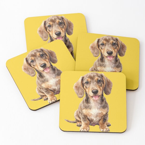 Item preview, Dachshund puppy chocolate and cream designed and sold by WildArtIT.