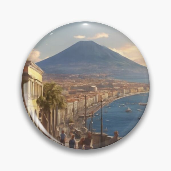 Item preview, Naples Italy Coastal Promenade Watercolor Landscape Art designed and sold by UmSkelig834.