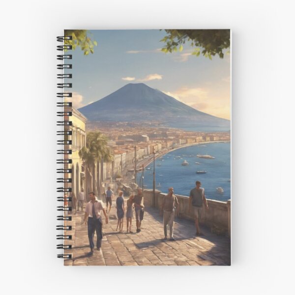 Item preview, Naples Italy Coastal Promenade Watercolor Landscape Art designed and sold by UmSkelig834.