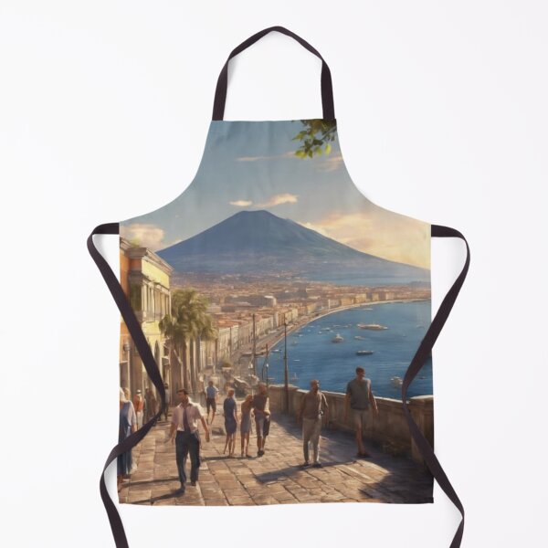 Item preview, Naples Italy Coastal Promenade Watercolor Landscape Art designed and sold by UmSkelig834.