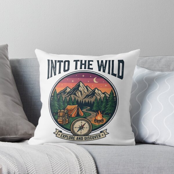 Item preview, Into The Wild Adventure T-Shirt | Vintage Camping Typography | Mountain Explorer Graphic Tee designed and sold by Faisal  Shah.