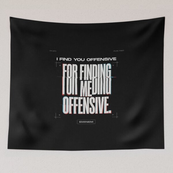 Item preview, I Find You Offensive - Eminem 3D Glitch Typography designed and sold by Enea Kelo.
