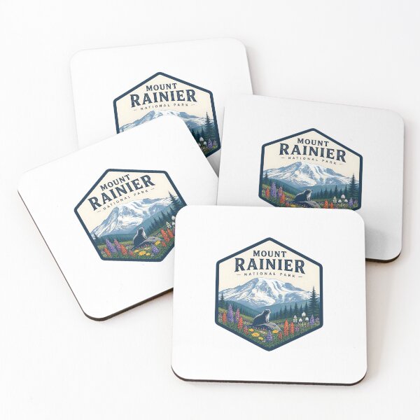 Item preview, Mount Rainier National Park Vintage Hiking Travel Badge designed and sold by TravelersGems.