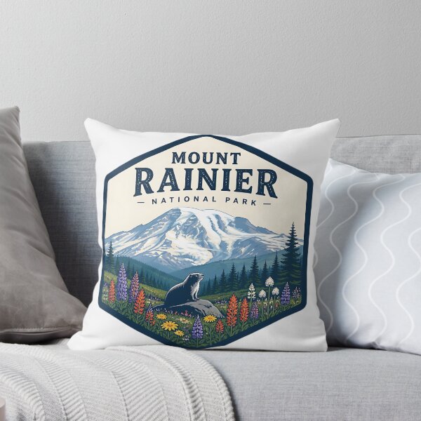 Item preview, Mount Rainier National Park Vintage Hiking Travel Badge designed and sold by TravelersGems.