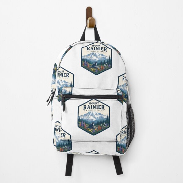 Item preview, Mount Rainier National Park Vintage Hiking Travel Badge designed and sold by TravelersGems.