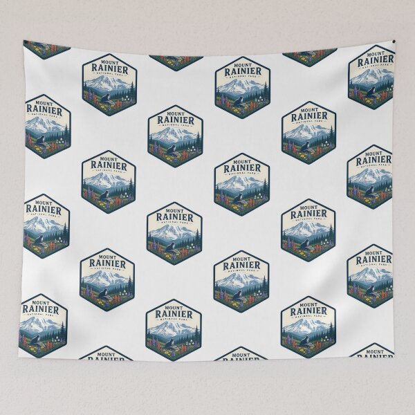 Item preview, Mount Rainier National Park Vintage Hiking Travel Badge designed and sold by TravelersGems.